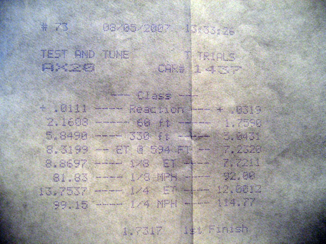 2003  Dodge Neon SRT-4  Timeslip Scan